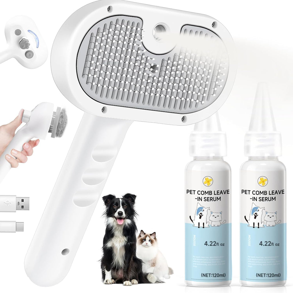 Vvwvvw pet steam brush front view for dog and cat grooming