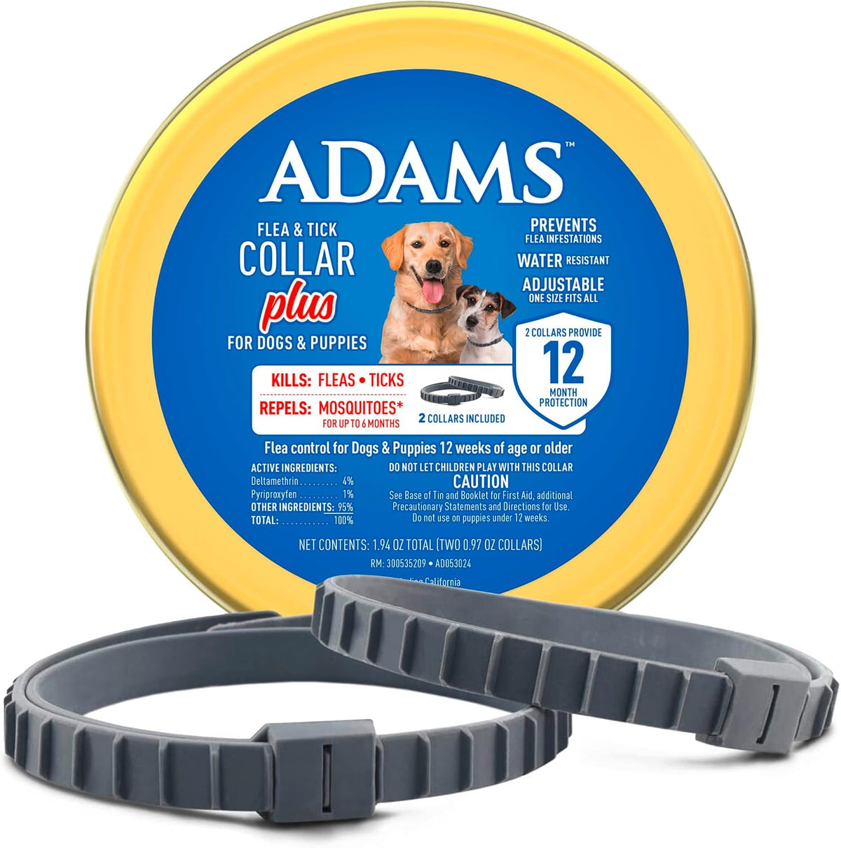 ADAMS Flea and Tick Collar Plus for Dogs & Puppies, 6 Months Protection Against Infestations, Kills Fleas & Ticks, Repels Mosquitoes for Up to 6 Months (Excl. California), One Size Fits All, 1 ct - Image 11