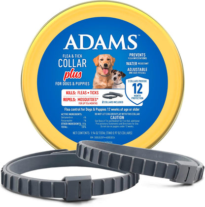 ADAMS Flea and Tick Collar Plus for Dogs & Puppies, 6 Months Protection Against Infestations, Kills Fleas & Ticks, Repels Mosquitoes for Up to 6 Months (Excl. California), One Size Fits All, 1 ct - Image 11