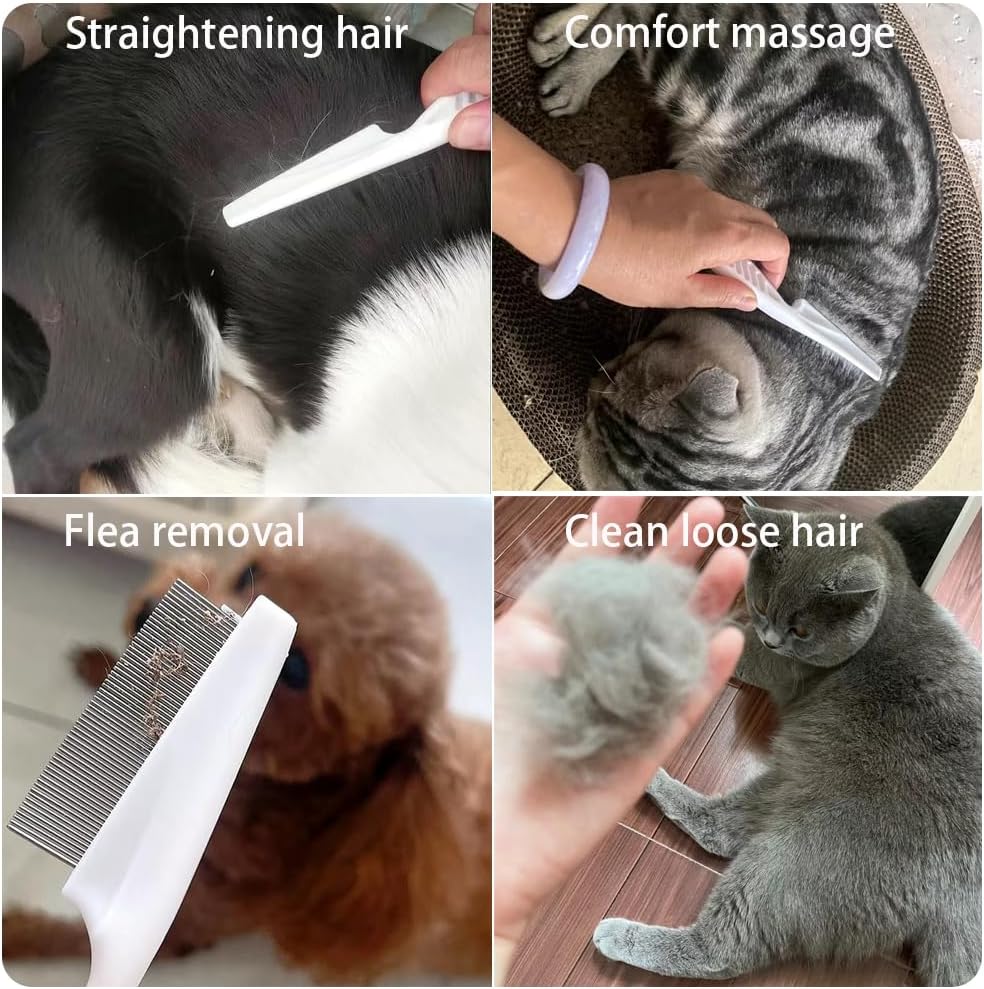 Qoaimu comb removing tear stains from a puppy