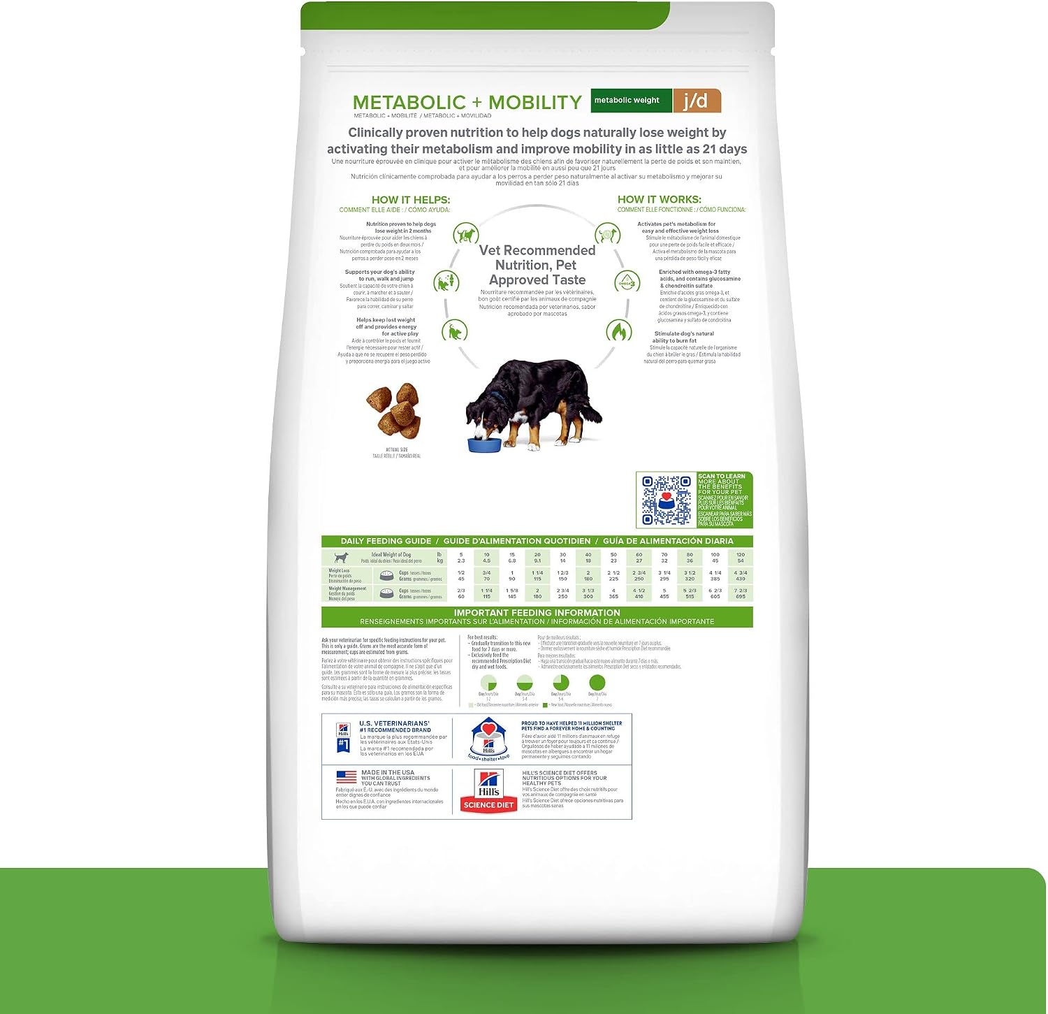 Authentic imported weight and joint care canine kibble package