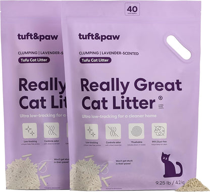 Tuft & Paw Really Great Cat Litter, Ultra Low Tracking Tofu Cat Litter, Clumping, Flushable, Odor Control, Dust-Free, Unscented - 9.25lbs x 2Bags (Charcoal) - Image 9
