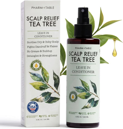 Pharm To Table Scalp Relief Tea Tree Leave-In Conditioner bottle front view