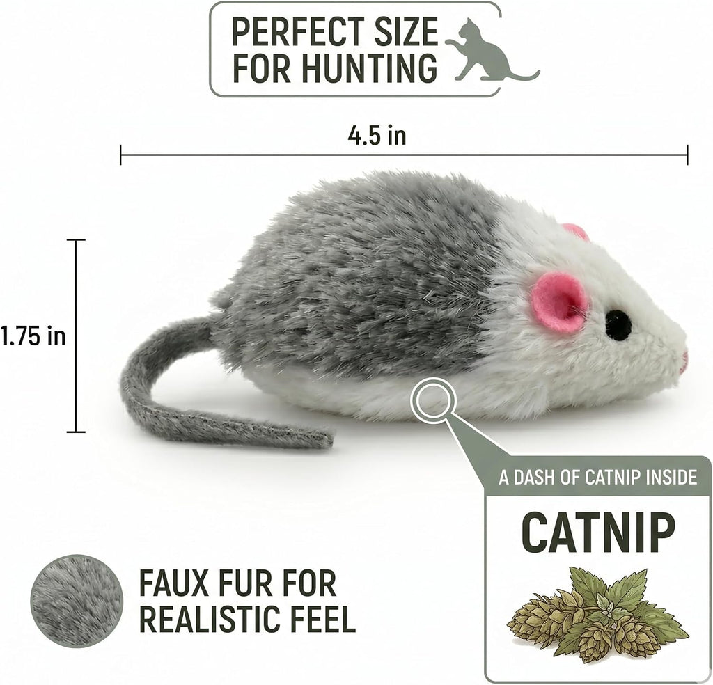 Smokey's Stash realistic catnip infused mouse toy for indoor cats