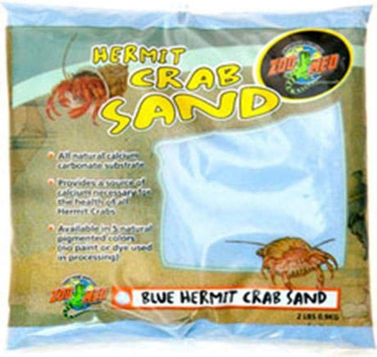 Zoo Med Hermit Crab Sand Blue 2 Pound bag front view for terrariums