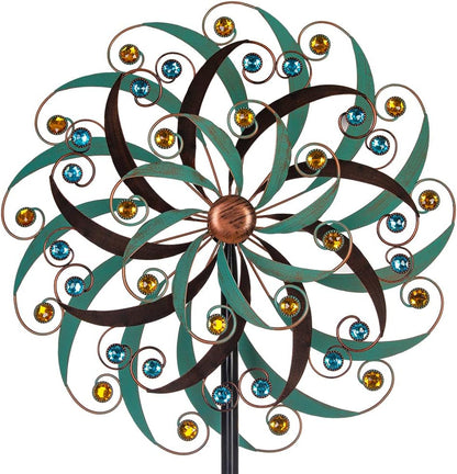 Vewogarden 20 inch metal wind spinner front view in garden