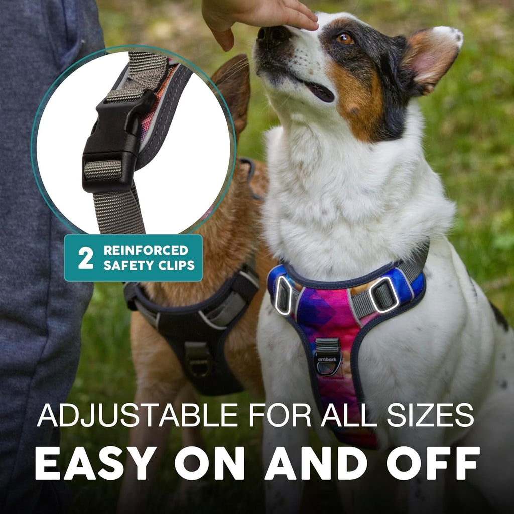 Adjustable buckle detail on Embark Pets dog harness