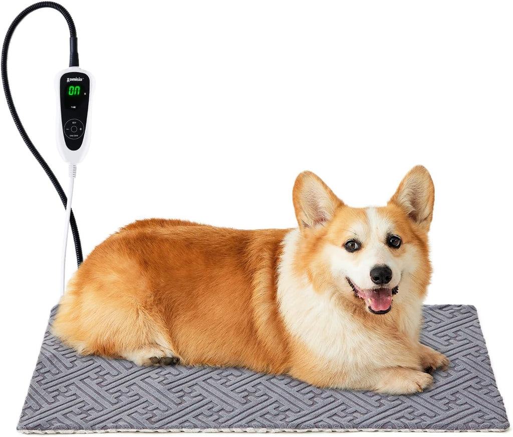ZOMISIA Cat Heating Pad - 11 Adjustable Temperature and 25 Timer Options, Heated Cat Bed Indoor with Chew-Resistant Cord for Small Dogs, 18x18 Inch - Image 12