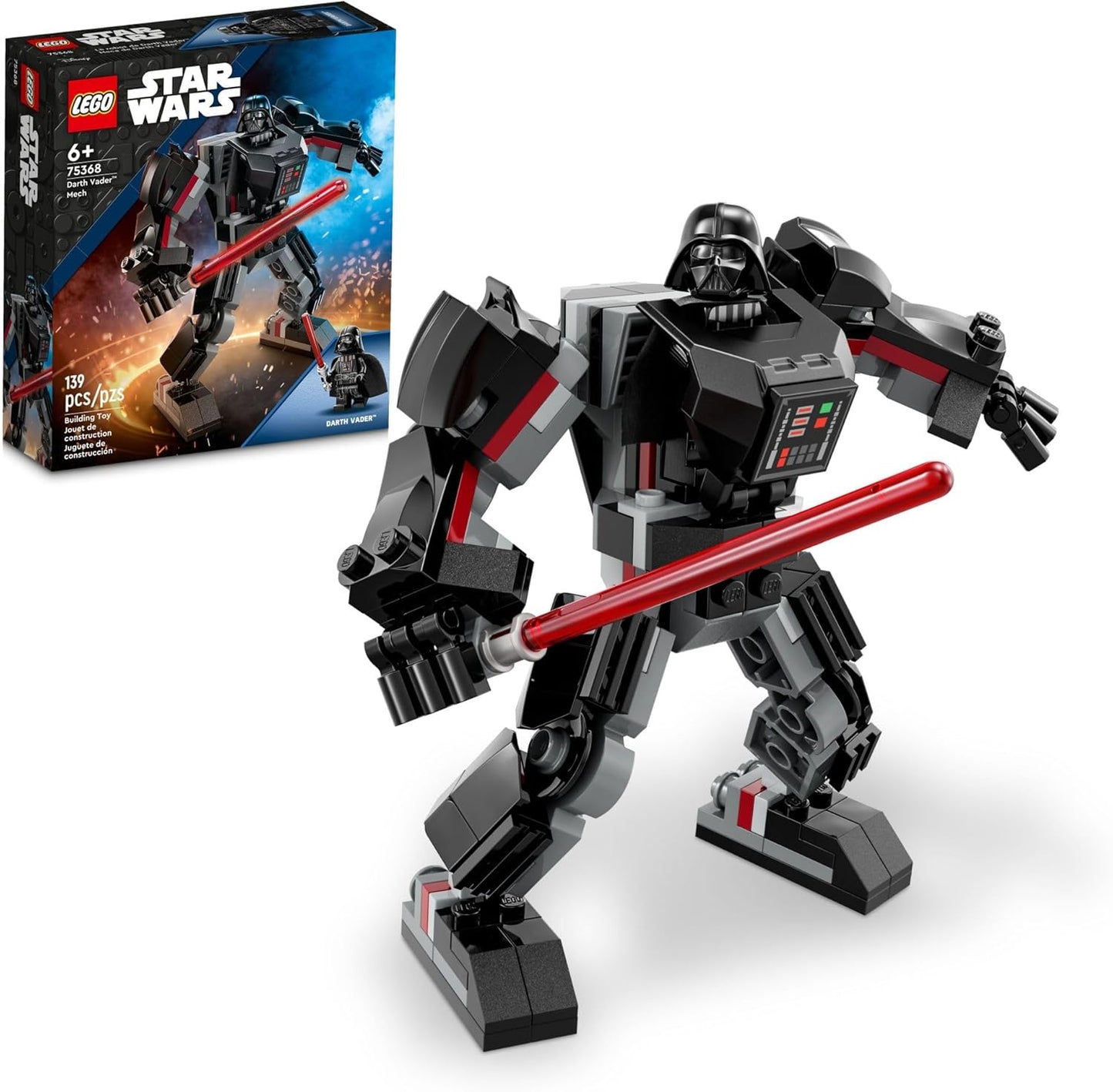 LEGO Star Wars Darth Vader Mech 75368 front view buildable action figure toy