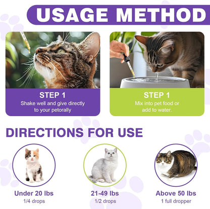 Eduzebra feline anxiety relief drops bottle styled with natural calming ingredients
