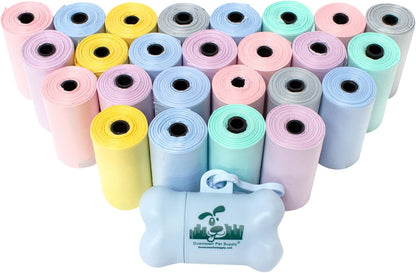 Downtown Pet Supply Poop Bags for Dogs with Dispenser, 180 Count - Leak-Proof Dog Waste Bags and Bone-Shaped Dog Poop Bags Holder for Leash - Rainbow with Paw Prints, 12.5" x 8.5" - Image 10