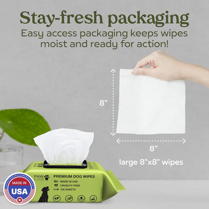 Hypoallergenic deodorizing wet wipes for dogs and cats.