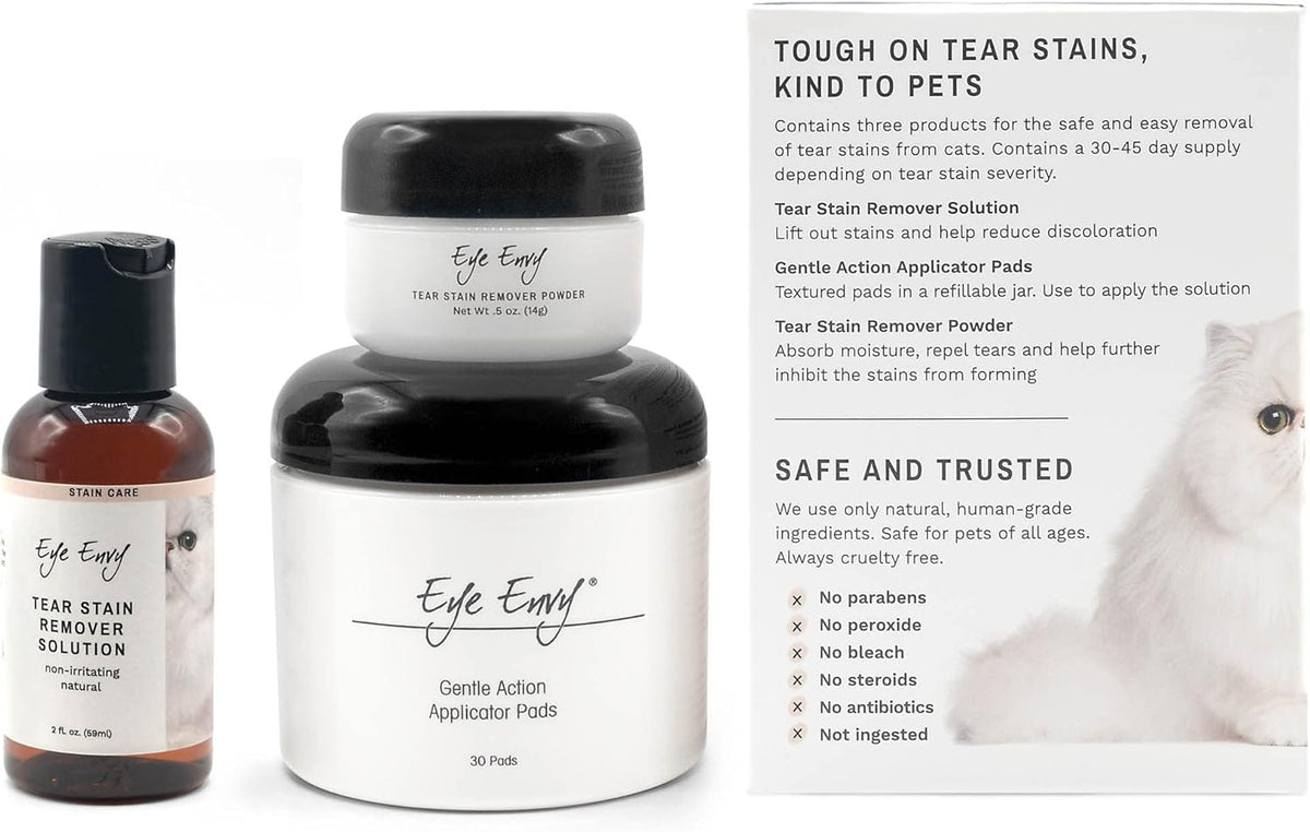 Eye Envy starter kit packaging showing solution and applicator pads jar