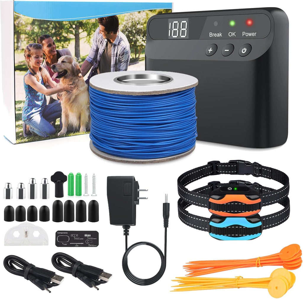 PcEoTllar Electric Fence for Dogs transmitter and wire spool front view