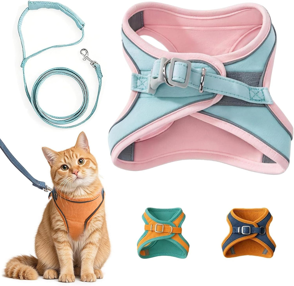 Cat Harness and Leash, Cat Harness Escape Proof, Soft Adjustable Cat Leash Breathable Comfortable Vest Easy to Wear, Easy Walk Leash for Small Medium Cats Kittens for Indoor Outdoor (Blue, XL) - Image 10