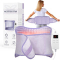 Vilicert electric heating pad front view in lavender color with adjustable belt strap