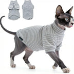 Sphynx Cat Clothes Fleece Cats&Small Dogs Pullover Sweater | Soft warm fleece, covers belly. Stretchy, easy on. Washes well. For small dogs & cats: daily walks, naps, AC rooms. - Image 13