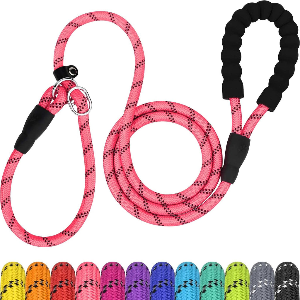 TagME 6ft Slip Dog Lead, No Pull Reflective Training Leash with Padded Handle, Professional Rope P-Leash for Small Medium Large Dogs, Heavy Duty Correction Lead for Walking & Training (Hot Pink) - Image 15
