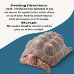 Fluker's river shrimp product with feeding information