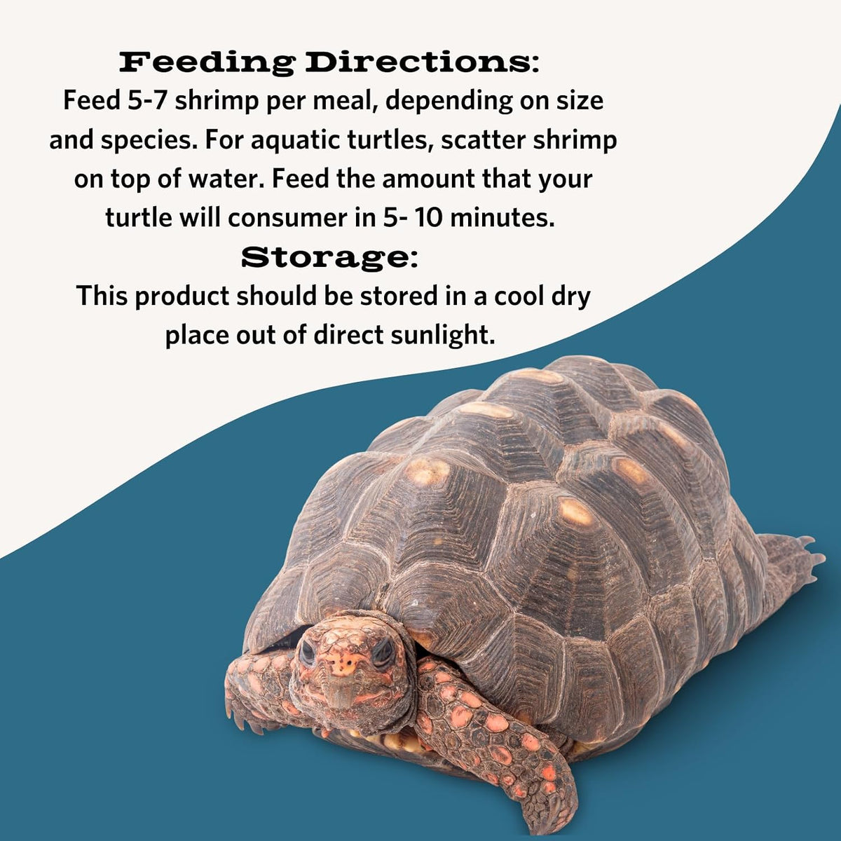 Fluker's river shrimp product with feeding information