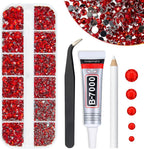 Qiipii red crystal resin rhinestones front view packaging box