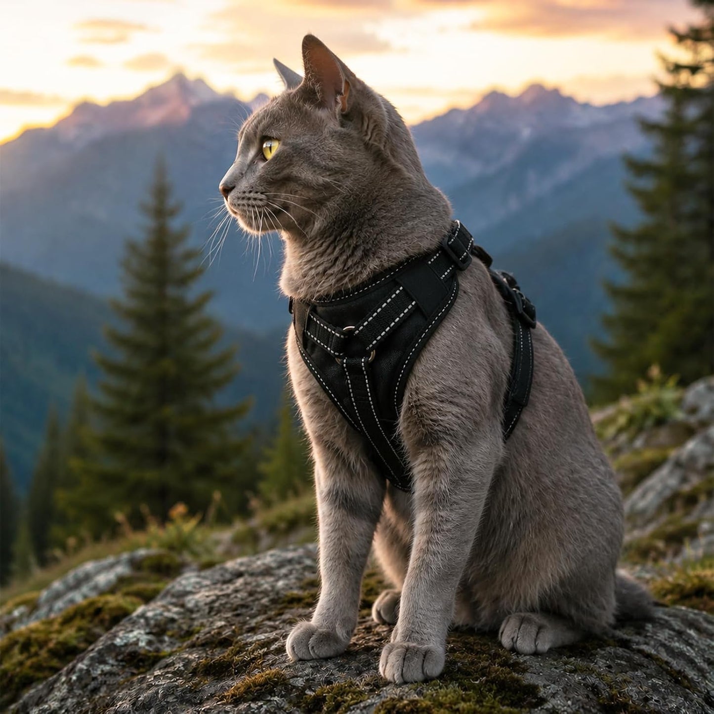 Echo Pounce breathable mesh cat harness inside lining texture view for comfort.