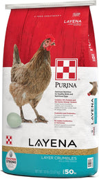Nutritional label and ingredients of Purina Layena 50 lbs bag
