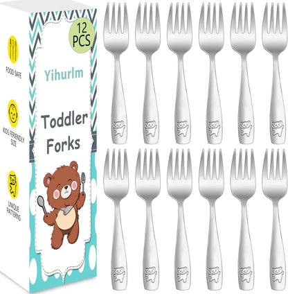 Yihurlm toddler forks stainless steel set front view