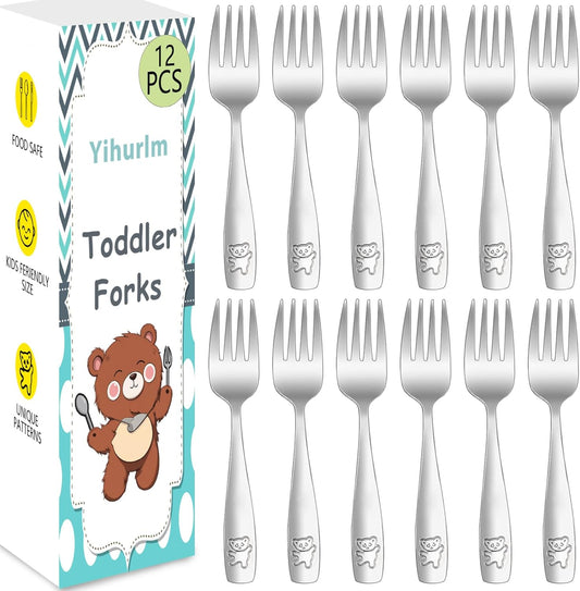 Yihurlm toddler forks stainless steel set front view