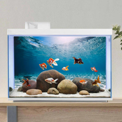 AWERT 72x18 inches aquarium background vinyl poster installation with adhesive tape