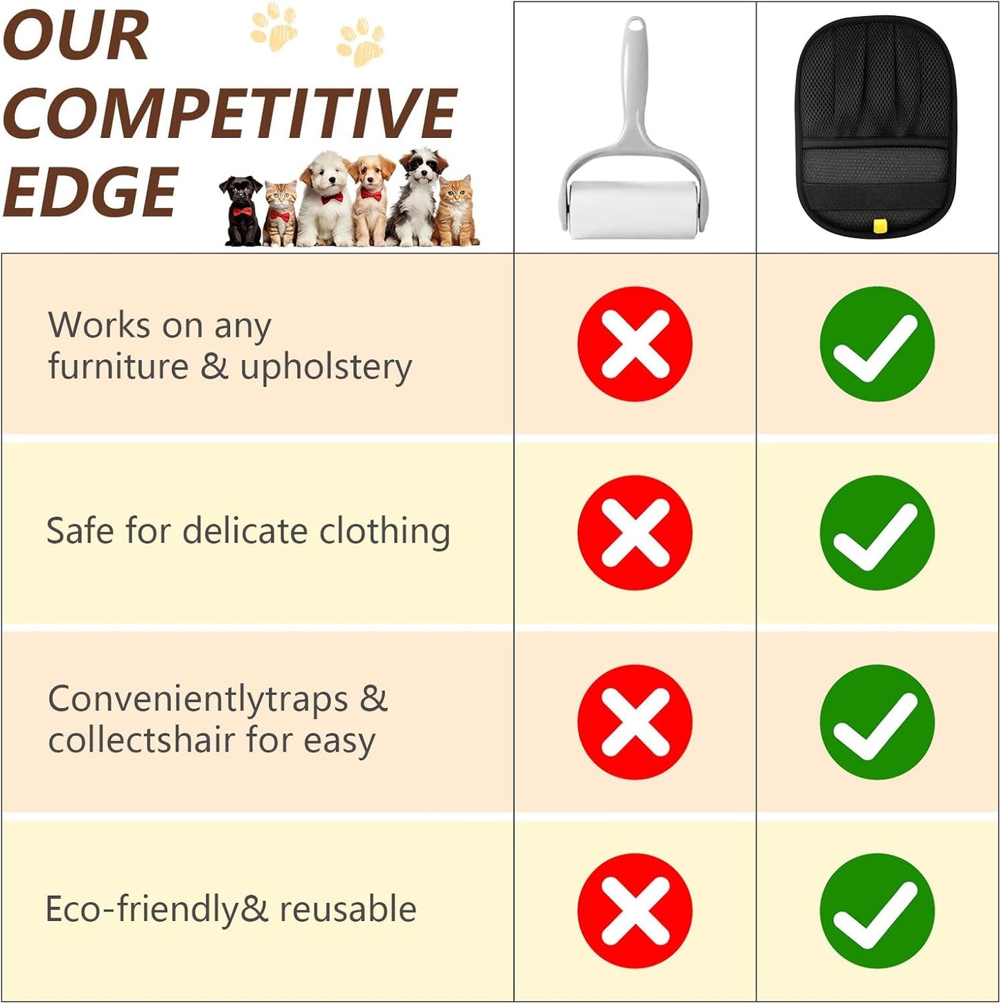 Washing reusable electrostatic pet hair removal glove under running tap water