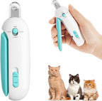 YOOIU cat nail clipper front view showing blue handle and adjustable grooming guard