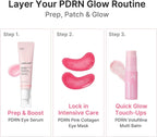 Medicube PDRN Pink Collagen eye patches laid out on skin