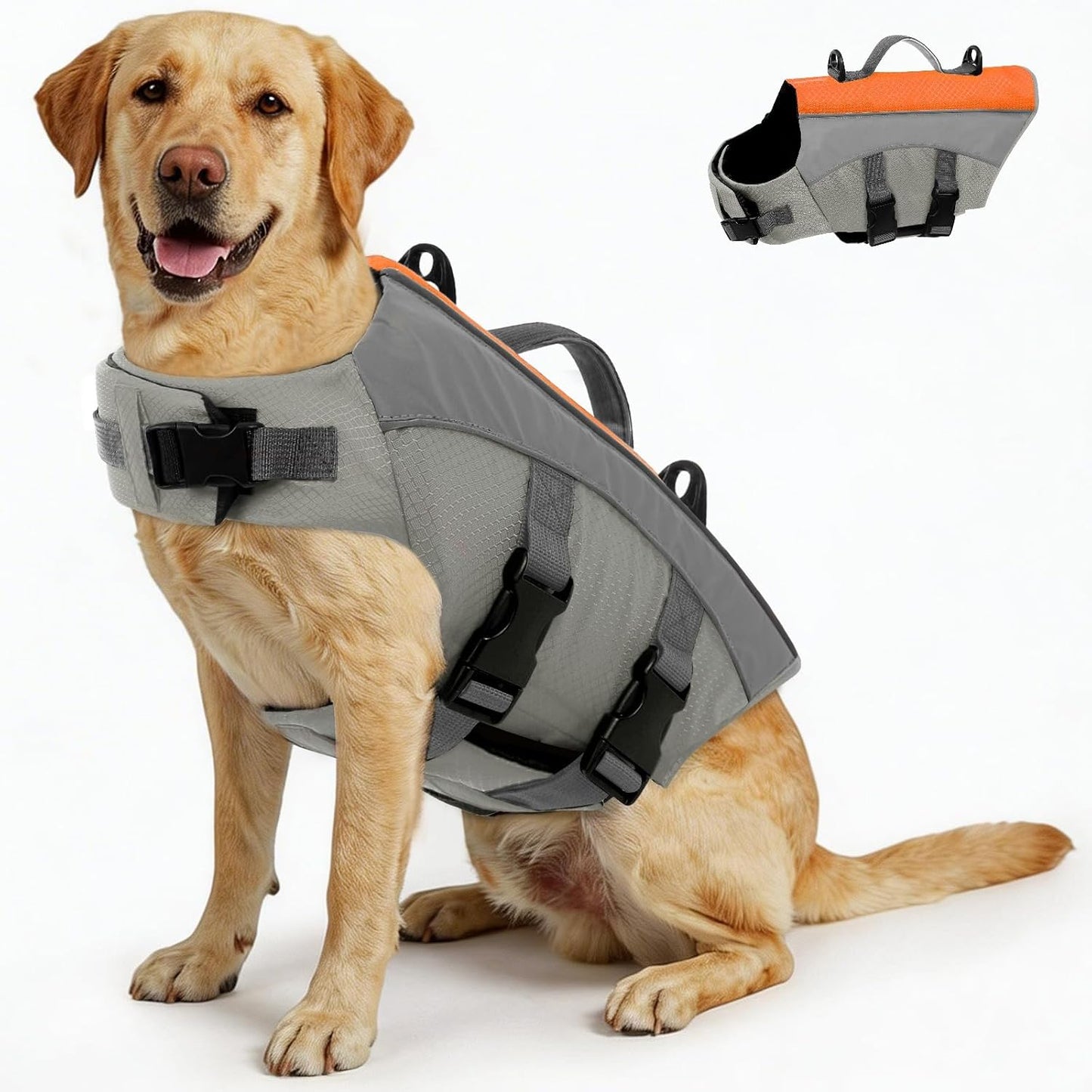 ASENKU Dog Life Jacket with Reflective Stripes, Adjustable High Visibility Dog Safety Vest, Ripstop Lifesaver, Pet Preserver with High Flotation Swimsuit for Small, Medium and Large Dogs (Red, 2XL) - Image 11