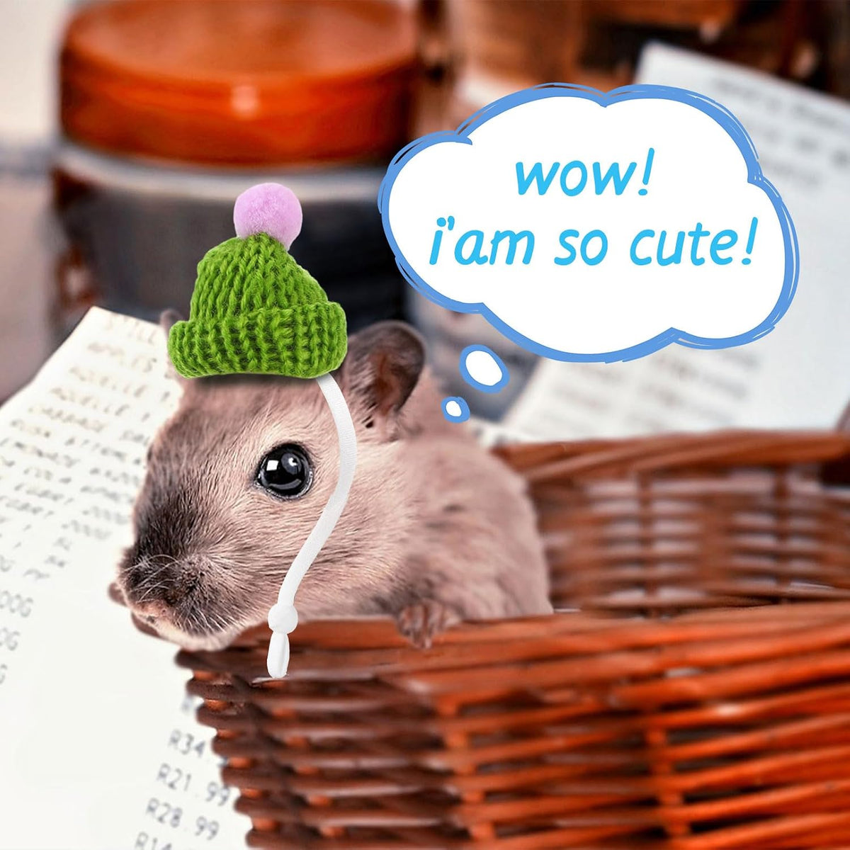 Collection of tiny pet costume accessories for lizards and snakes