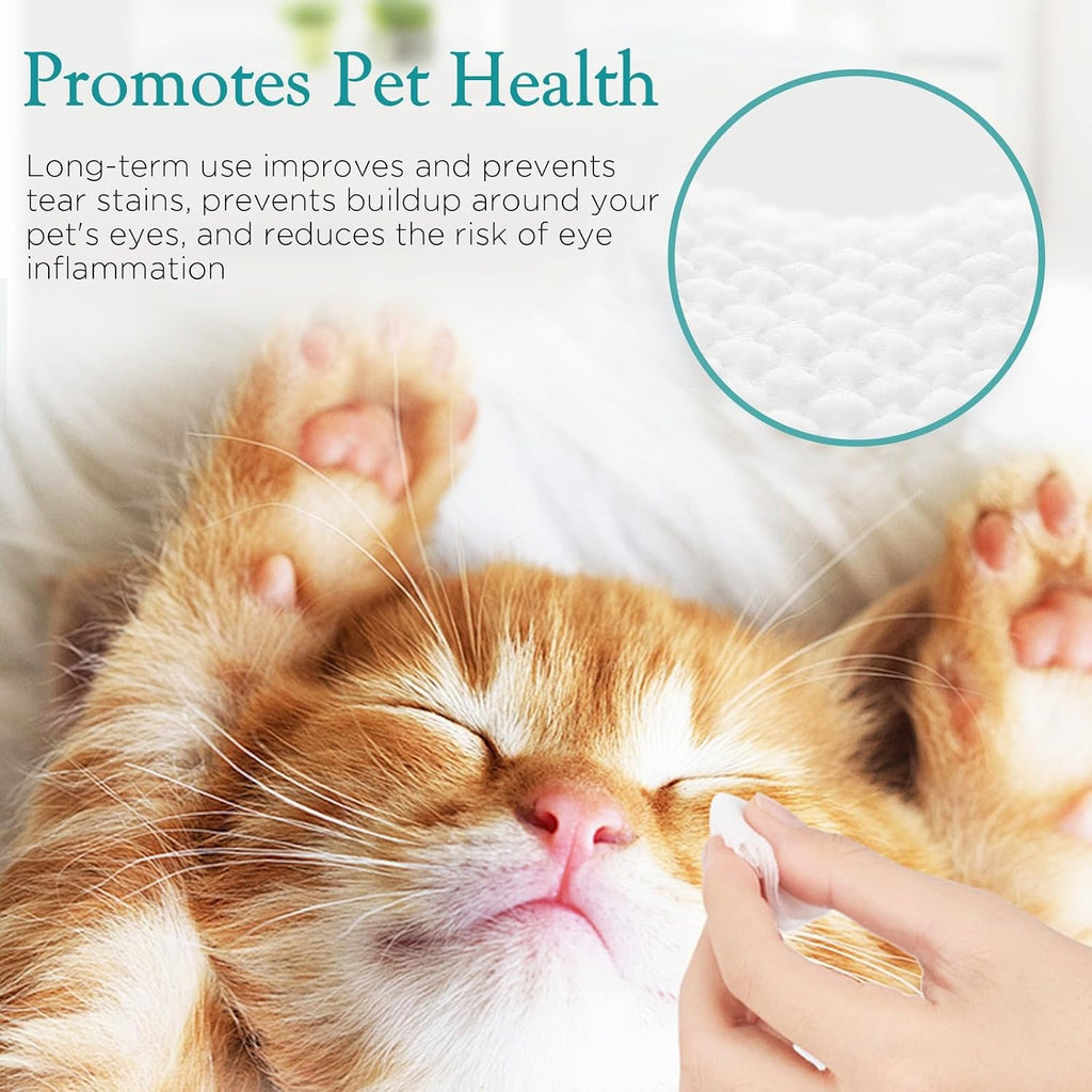 Natural aloe vera infused non irritating pet wipes for cat eye discharge cleaning