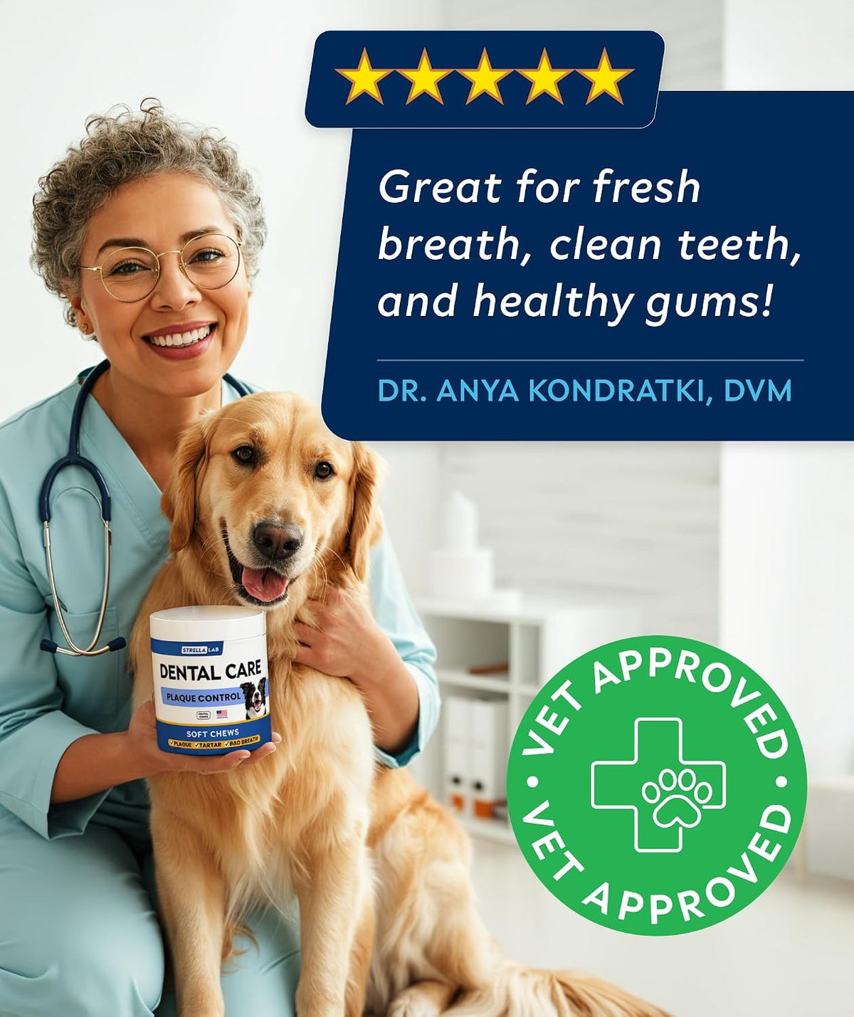 Close up of Strellalab dog breath freshener treats