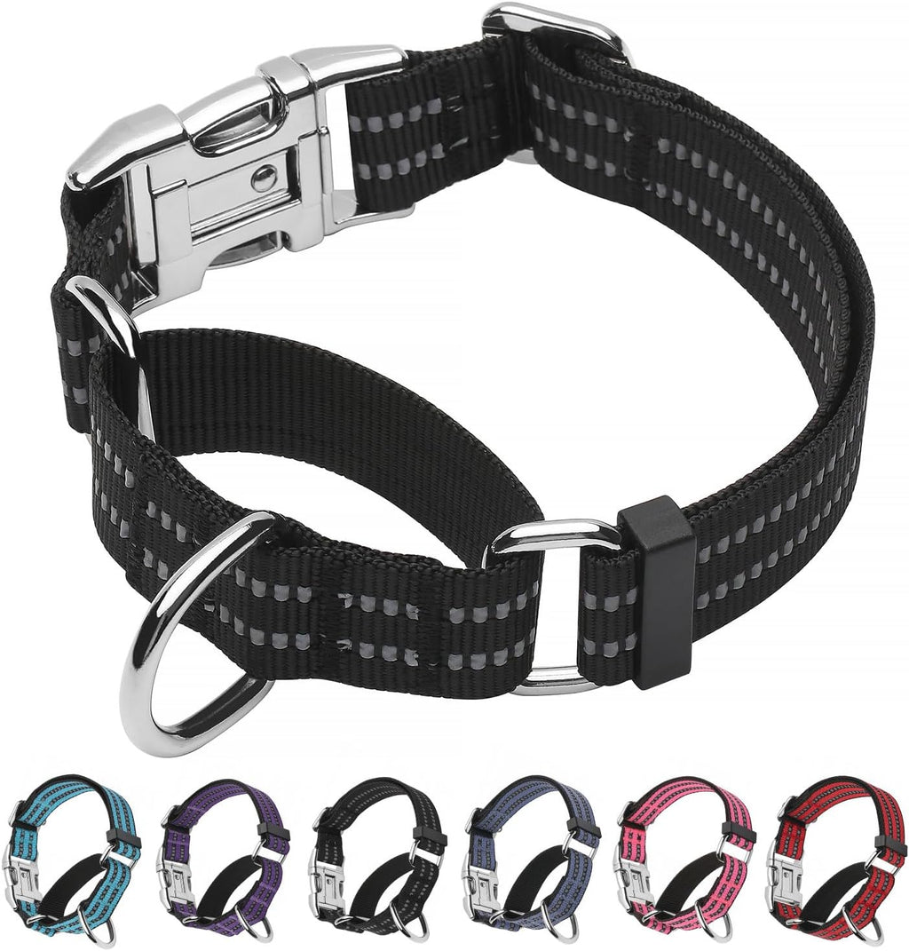Reflective Martingale Collar for Dogs with Metal Buckle, Heavy Duty Adjustable Nylon Dog Training Collars for Medium Large Dogs, Hot Pink L - Image 10