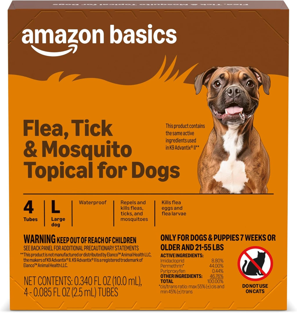 Amazon Basics Preventative Flea, Tick & Mosquito Topical Treatment for Large Dogs (21-55 pounds), 6 Count, Packaging May Vary - Image 10