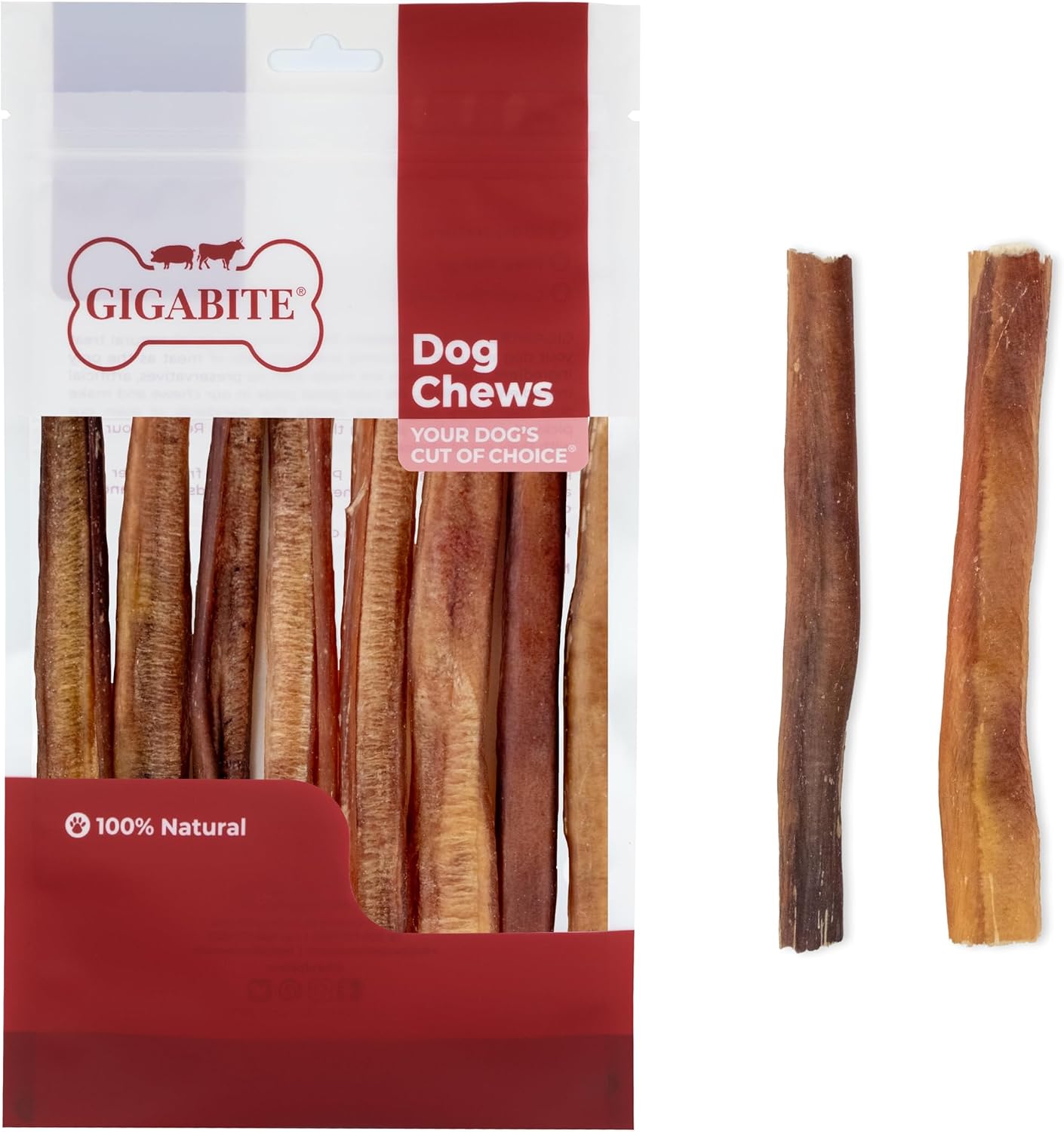 GigaBite Beef Esophagus Dog Treats - Natural Gullet Sticks for Dogs, High Protein Single Ingredient Dog Chews, Rawhide Free Dental Dog Treats for All Dog Breeds - Sticks (6 Inch), Pack of 35 - Image 14