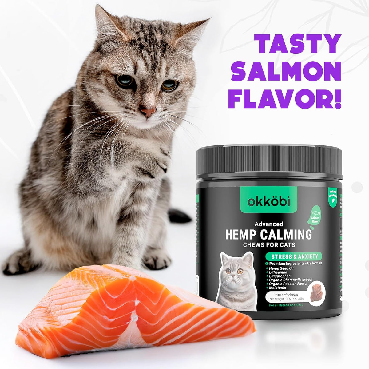 Zeno salmon flavored soft chews for separation anxiety