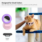 Two pack premium waterproof cat tracking cases in vibrant pink and purple colors laid flat.