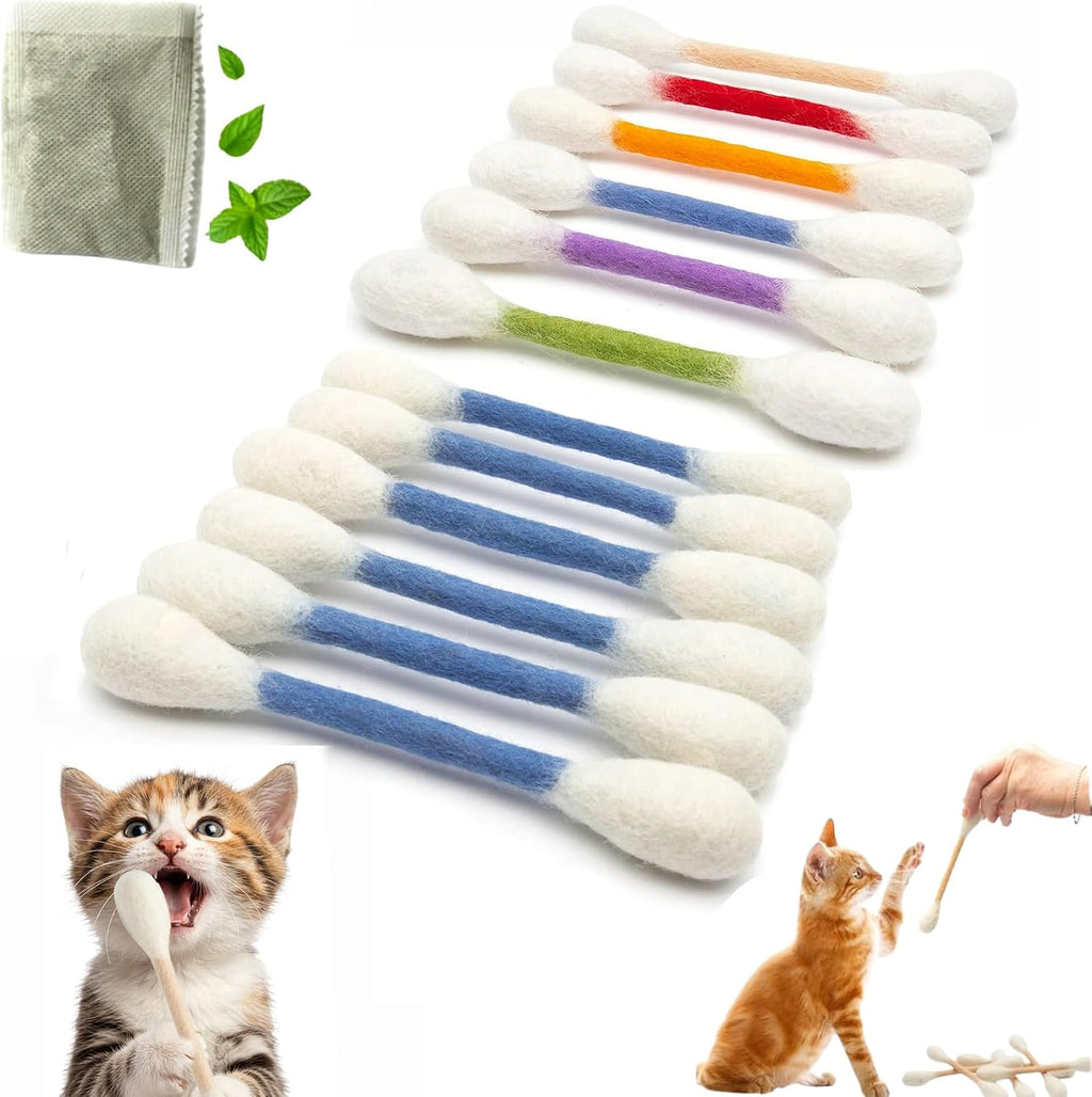 6 Pack Giant Cotton Swab Catnip Toys,Cat Q Tip Toy,Felt Interactive Kicker Chew Toys for Kittens & Indoor Cats, Soft Teething Toy with Organic Catnip, Eases Anxiety & Boredom, Cat Lover Gift (Orange) - Image 13