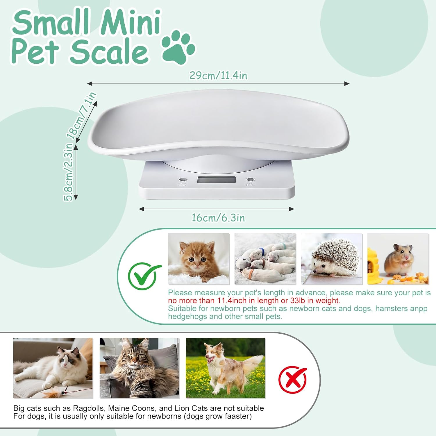Compact digital dog scale showing the tare function button and sleek design.