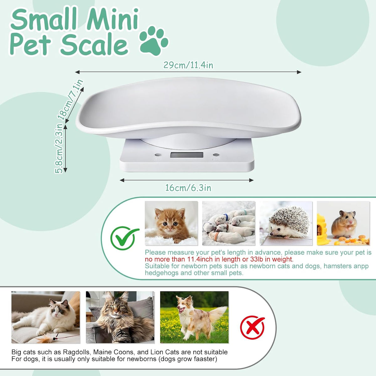 Compact digital dog scale showing the tare function button and sleek design.
