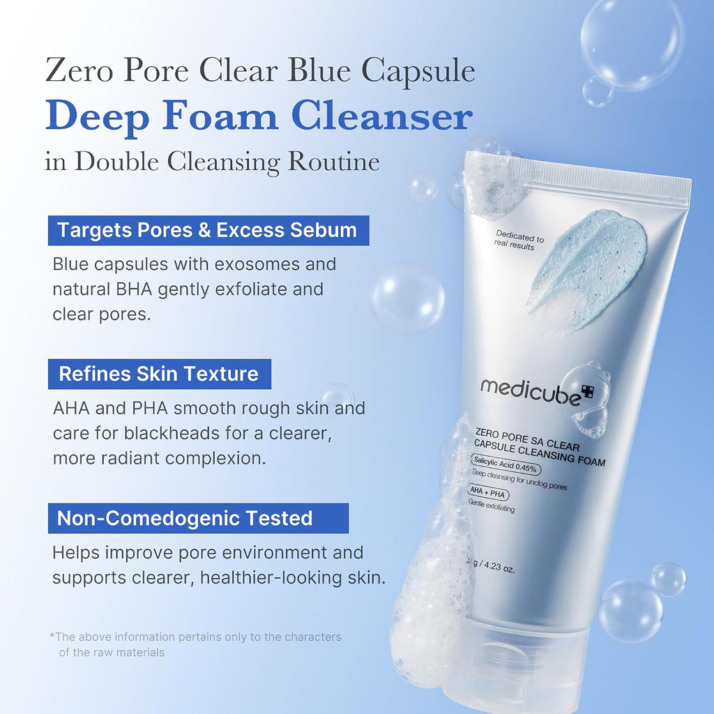 Medicube facial cleanser tube packaging close up
