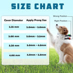 Detailed view of flexible vinyl comfort tips showing the inner diameter designed for small to medium dog collars