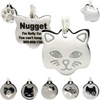 Stainless Steel Cat ID Tags - Engraved Personalized Cat Tags Includes up to 4 Lines of Text with Kitty Shape - Image 10