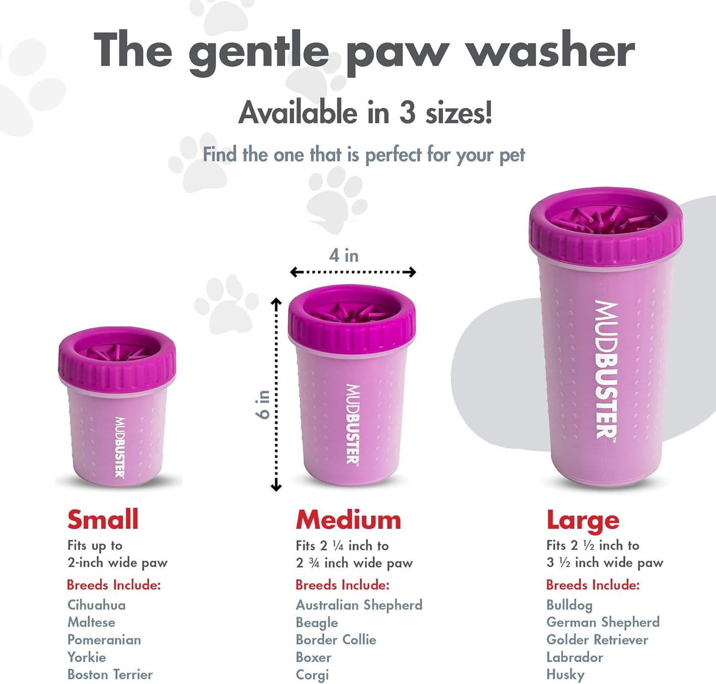 Dexas MudBuster medium dog paw cleaner close up of the soft BPA free silicone bristle liner detached