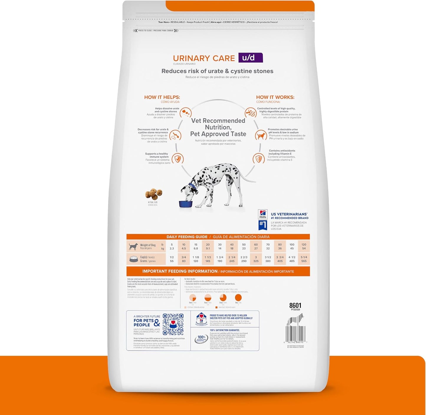 Hill's Pet Nutrition ud canine bladder health management dry food packaging details